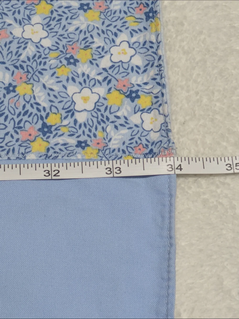 Vintage Blue Floral Patchwork Baby Quilt Security Blanket Throw 33x33